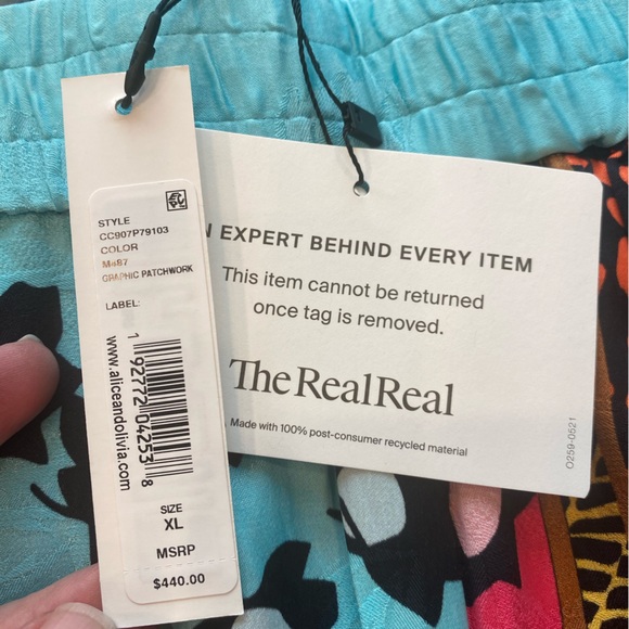 NWT Alice + Olivia Patchwork Palazzo Pant - Picture 5 of 7